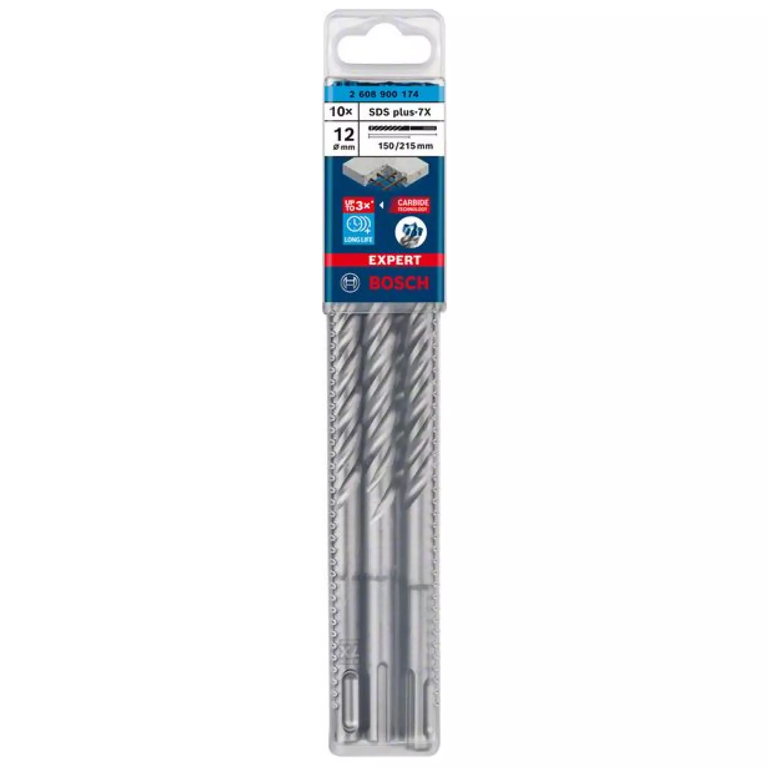 Bosch 2608900174 EXPERT SDS plus-7X Hamerboor - 12x150x215mm (10st)