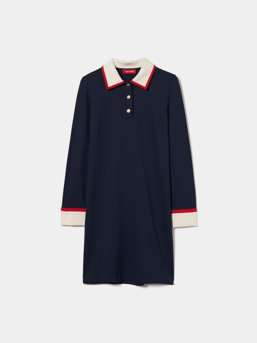Vestido color block manga comprida
