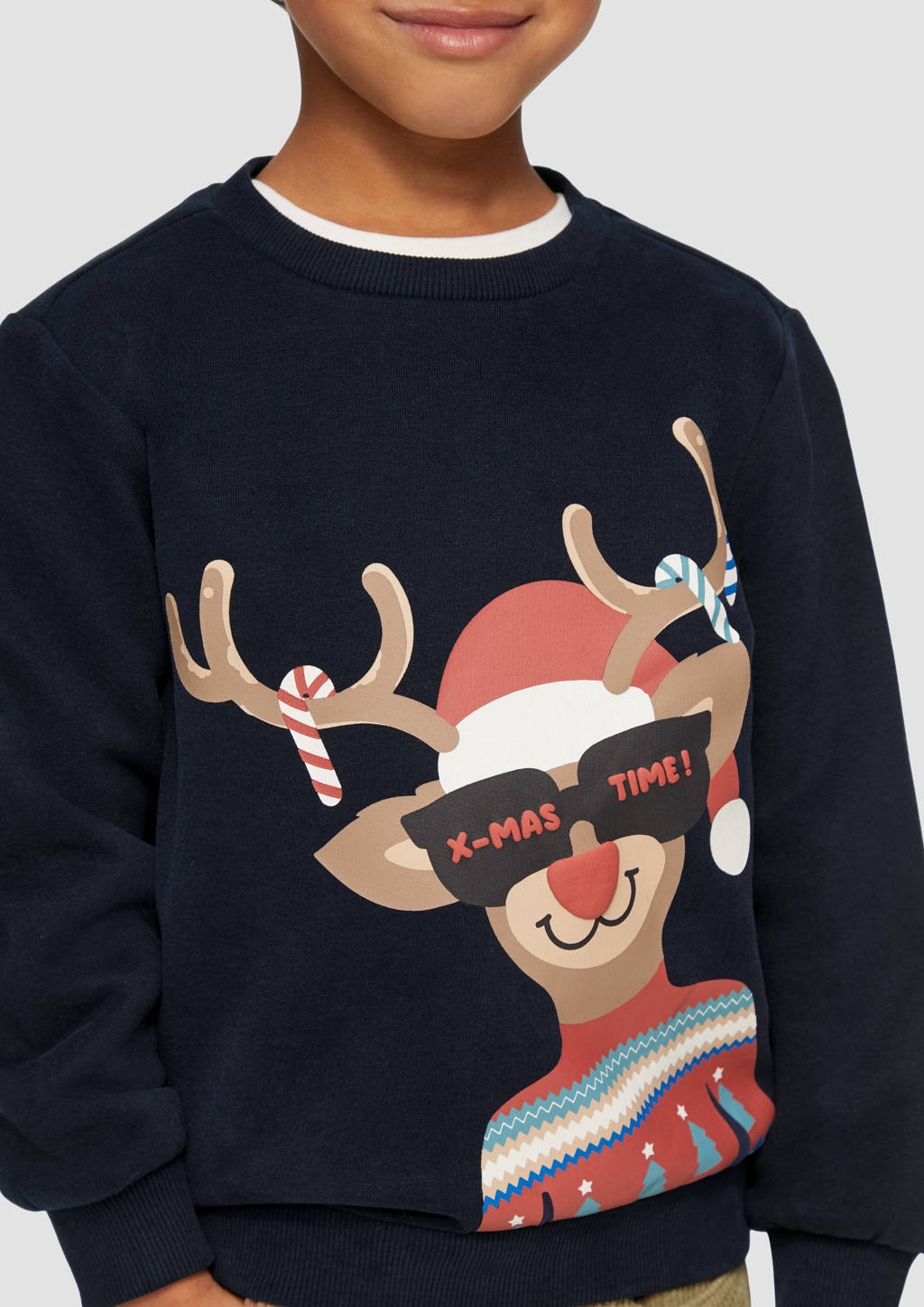 s.Oliver kersttrui blauw