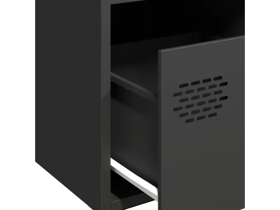 Buffet noir 68x39x73,5 cm acier laminé à froid