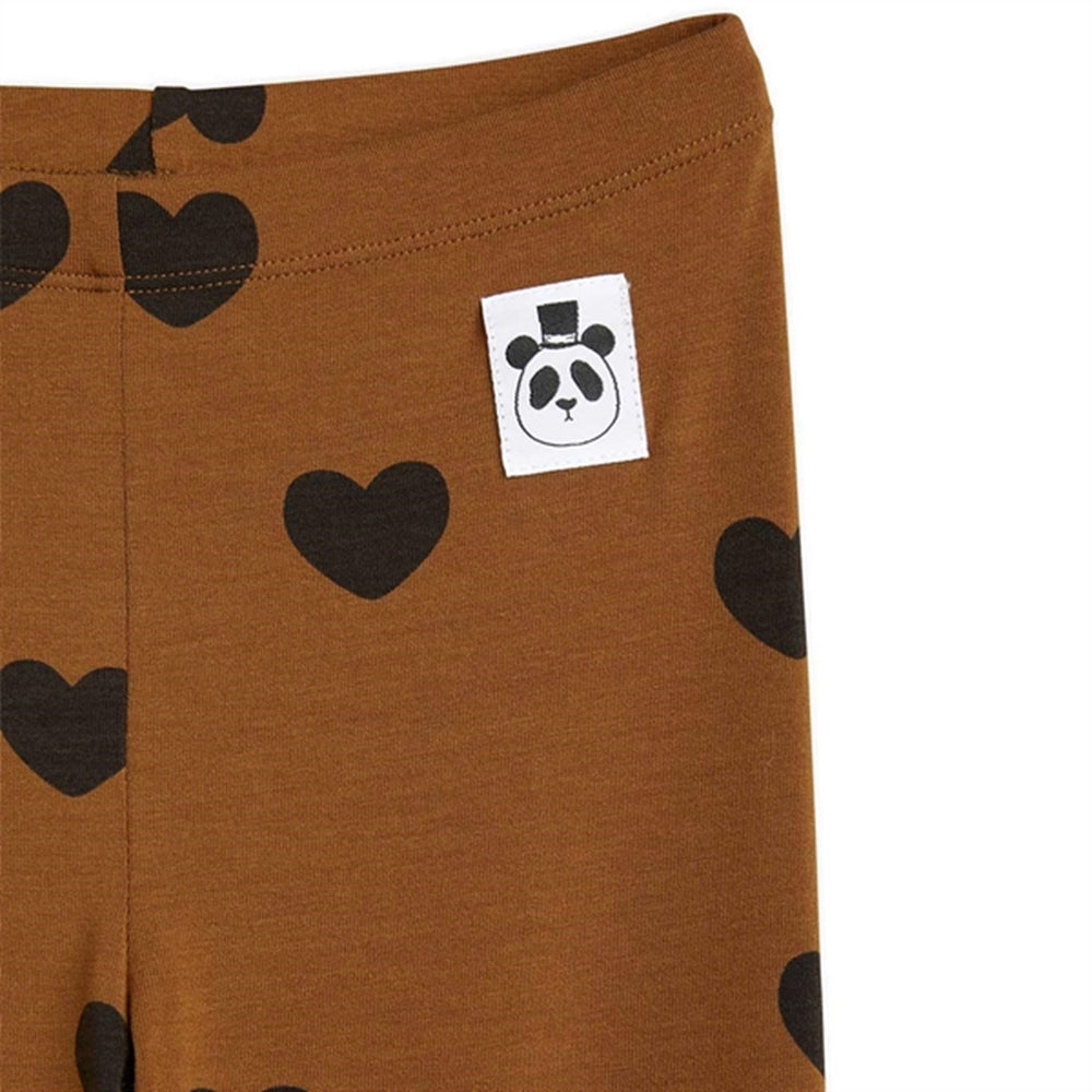 Basic Heart Brown Leggings - Mini Rodini