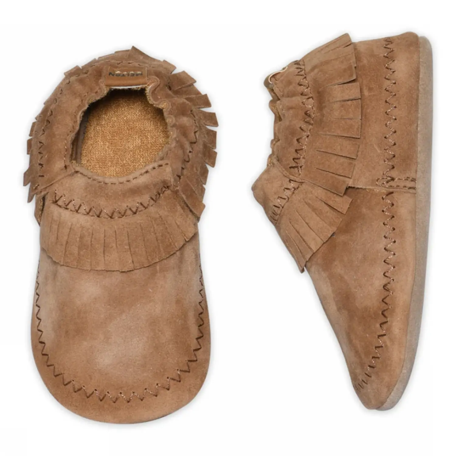 MP Denmark | Moccasin suede slippers | Cognac