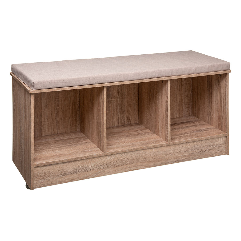 Banc de rangement Mix'n Modul 3 casiers naturel 103x32x49.5cm