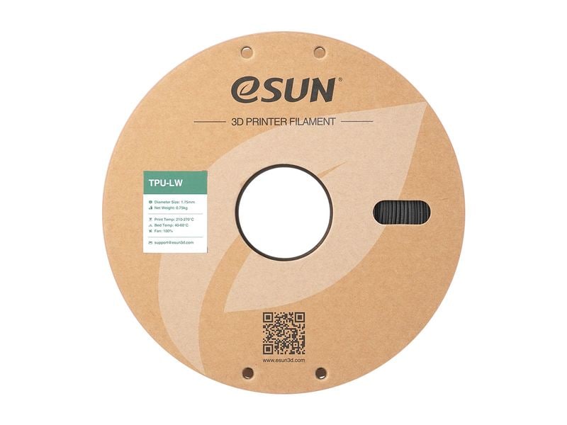 eSun Filament TPU LW Schwarz 1.75 mm 1 kg Leichtgewicht TPU Filament