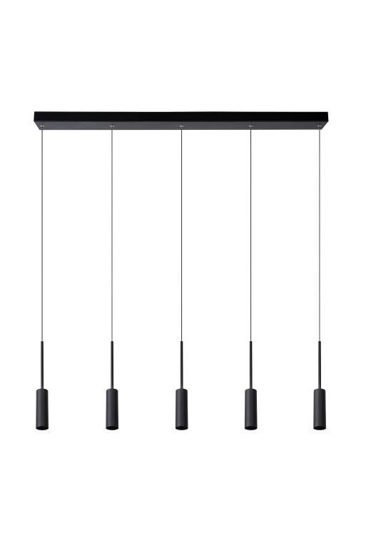 Lucide Tubule 5 cluster hanglamp LED lineair zwart