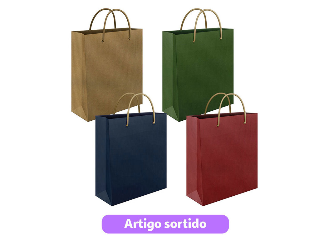 SACO PAPEL KRAFT MITOS 18X22X8CM CORES SORTIDAS