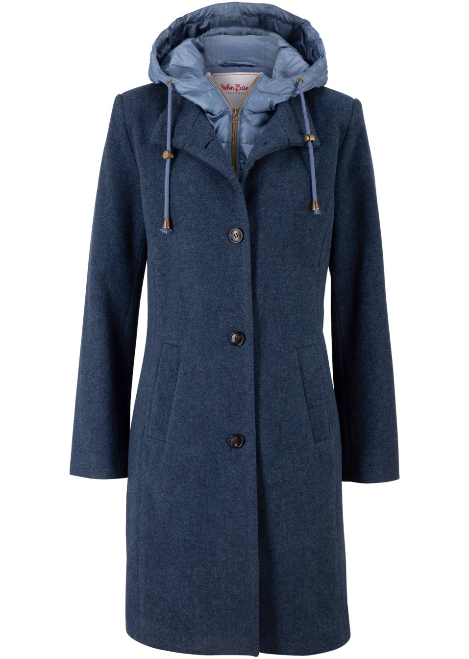 Manteau court d'hiver à teneur en laine, style 2 en 1
