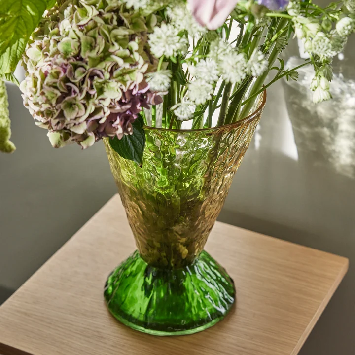 Hübsch Interior - Abyss Vase, grün / braun