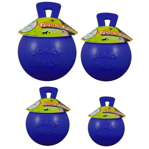 Bola para cães brincarem de puxar e arremessar, azul