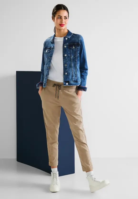 Mittelblaue Jeansjacke - mid indigo random wash