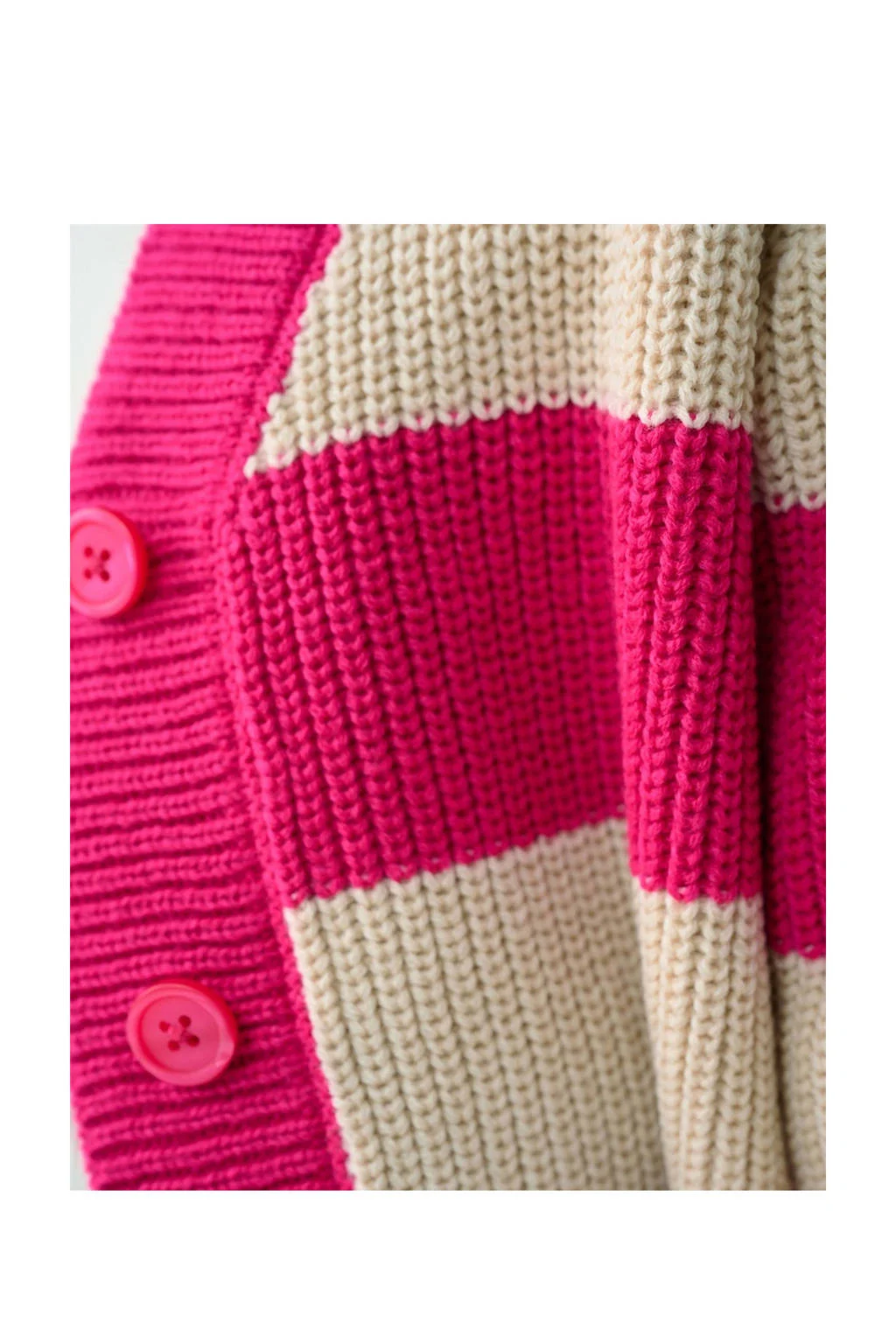 Shoeby gestreept vest roze/ecru
