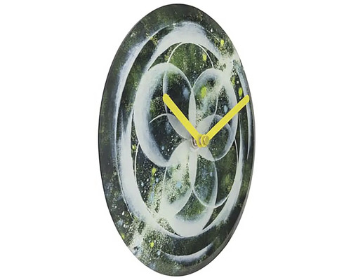 Cosmo tafelklok, gehard glas, groen, Ø 20 cm