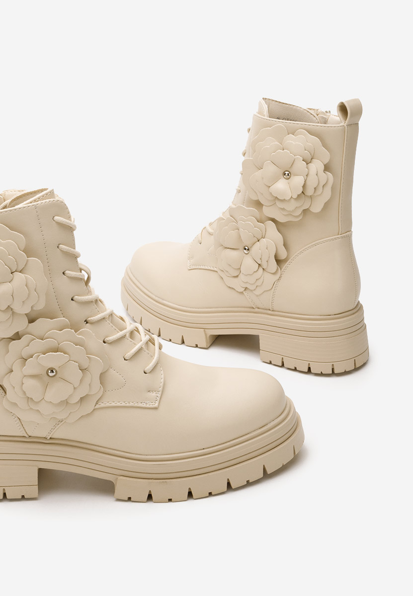 Bottines à plateau beige Penda