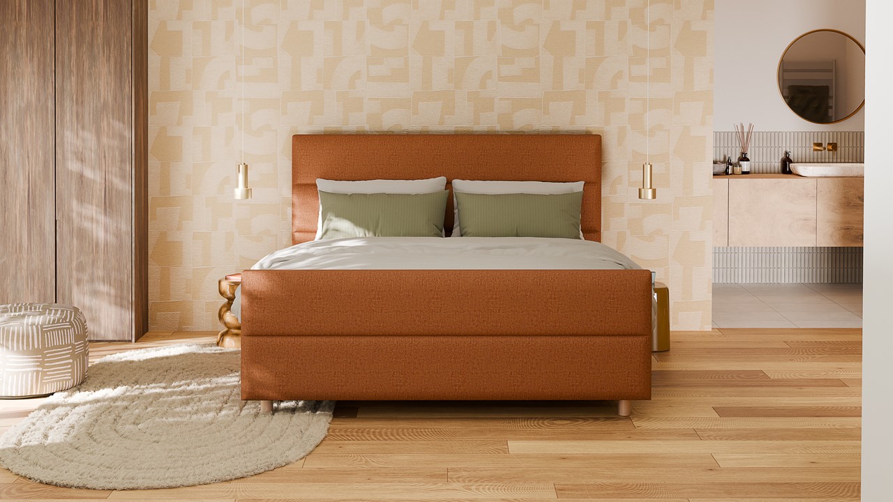Elektrische boxspring Mica - Soft touch terracotta