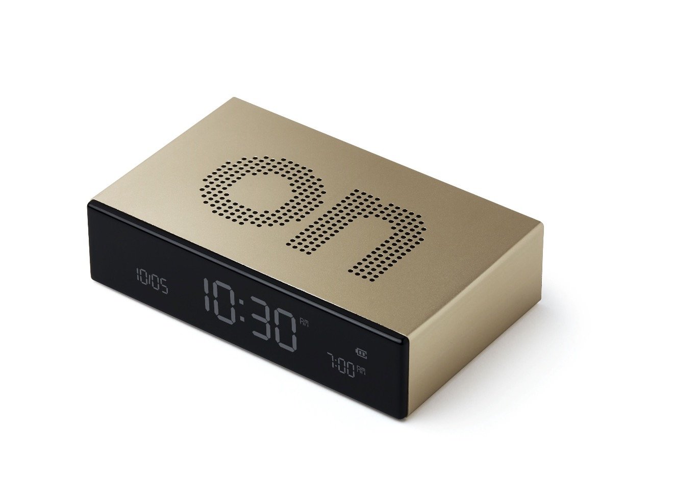 Flip Premium Digitaler Wecker Nachttisch Uhr mit Hintergrundbeleuchtung   LCD Display (LEX-LR152D) - Gold