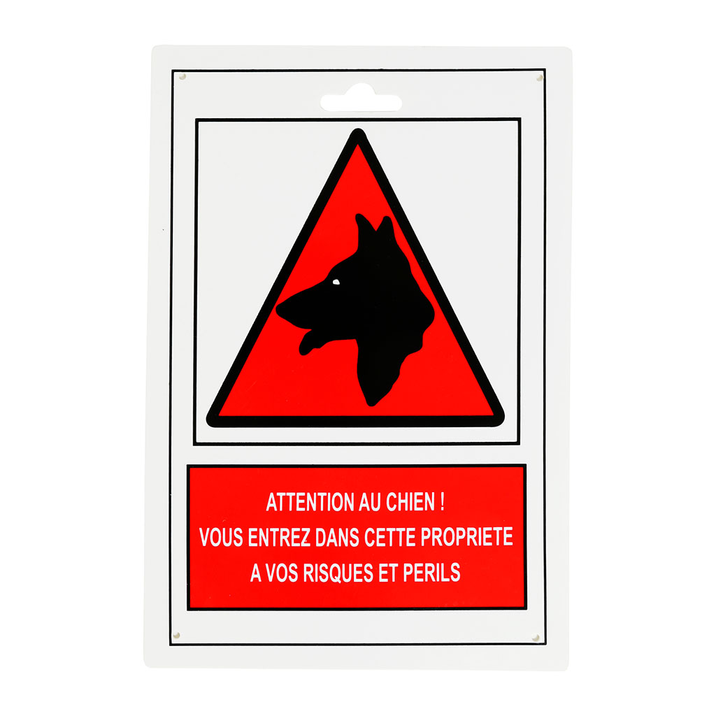Plaque attention au chien 25x17cm
