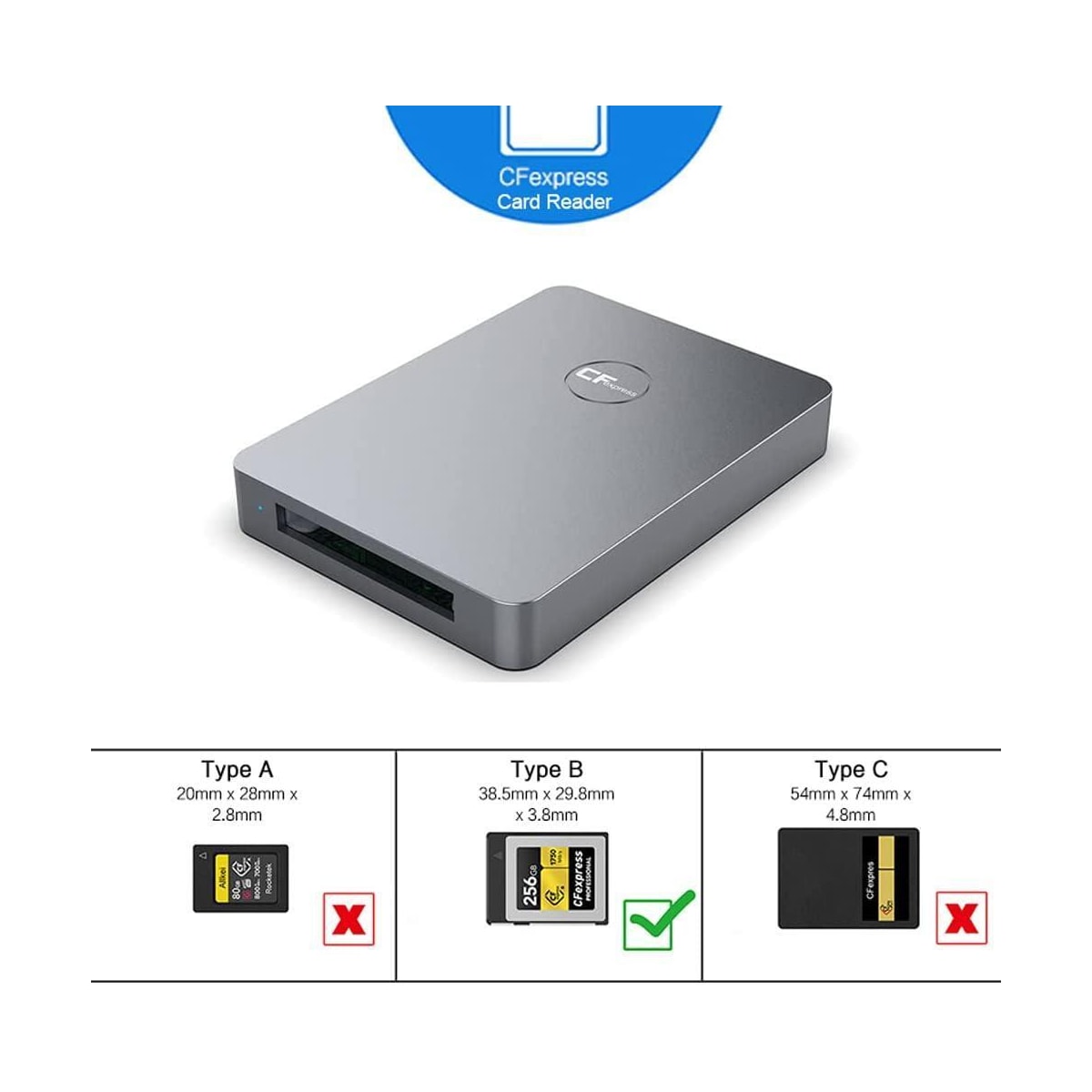 NÖRDIC USB-A, USB-C-kortleser CFexpress Type B UHS-I