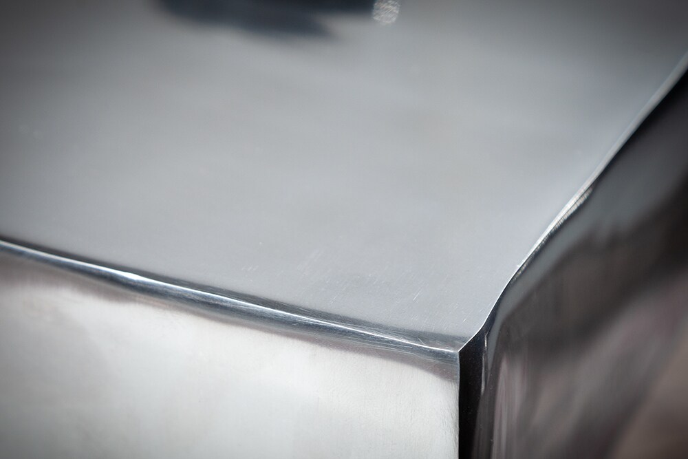 riess-ambiente Beistelltisch TWIST - 30cm silber Aluminium poliert Sitzhocker Modern Design