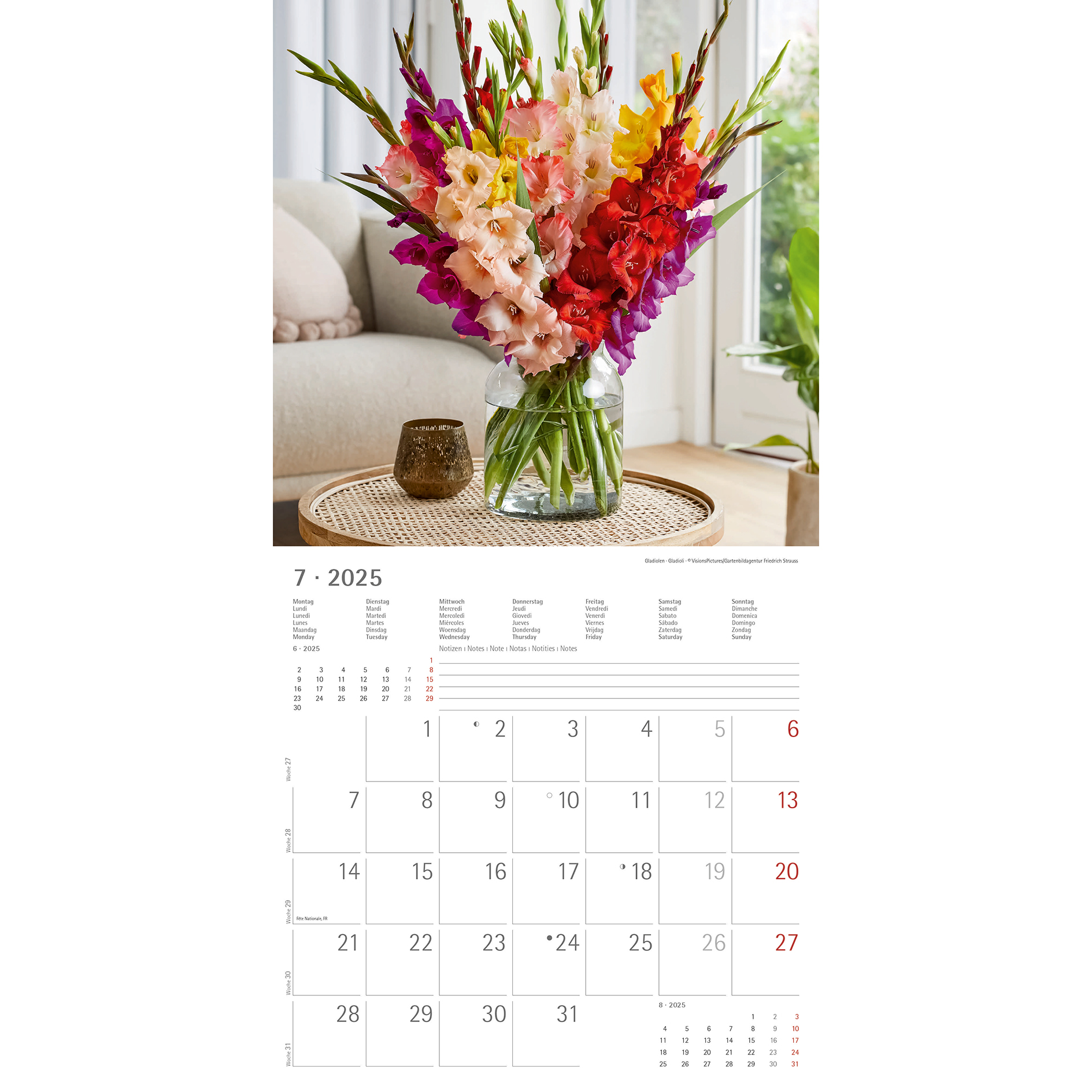 Broschürenkalender 2025 - Blumen - 30x30 cm