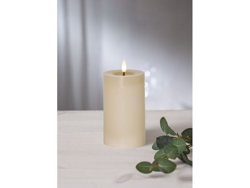Star Trading LED-Kerze Flamme Flow, Beige Realistische Elektrokerze mit Timer-Funktion
