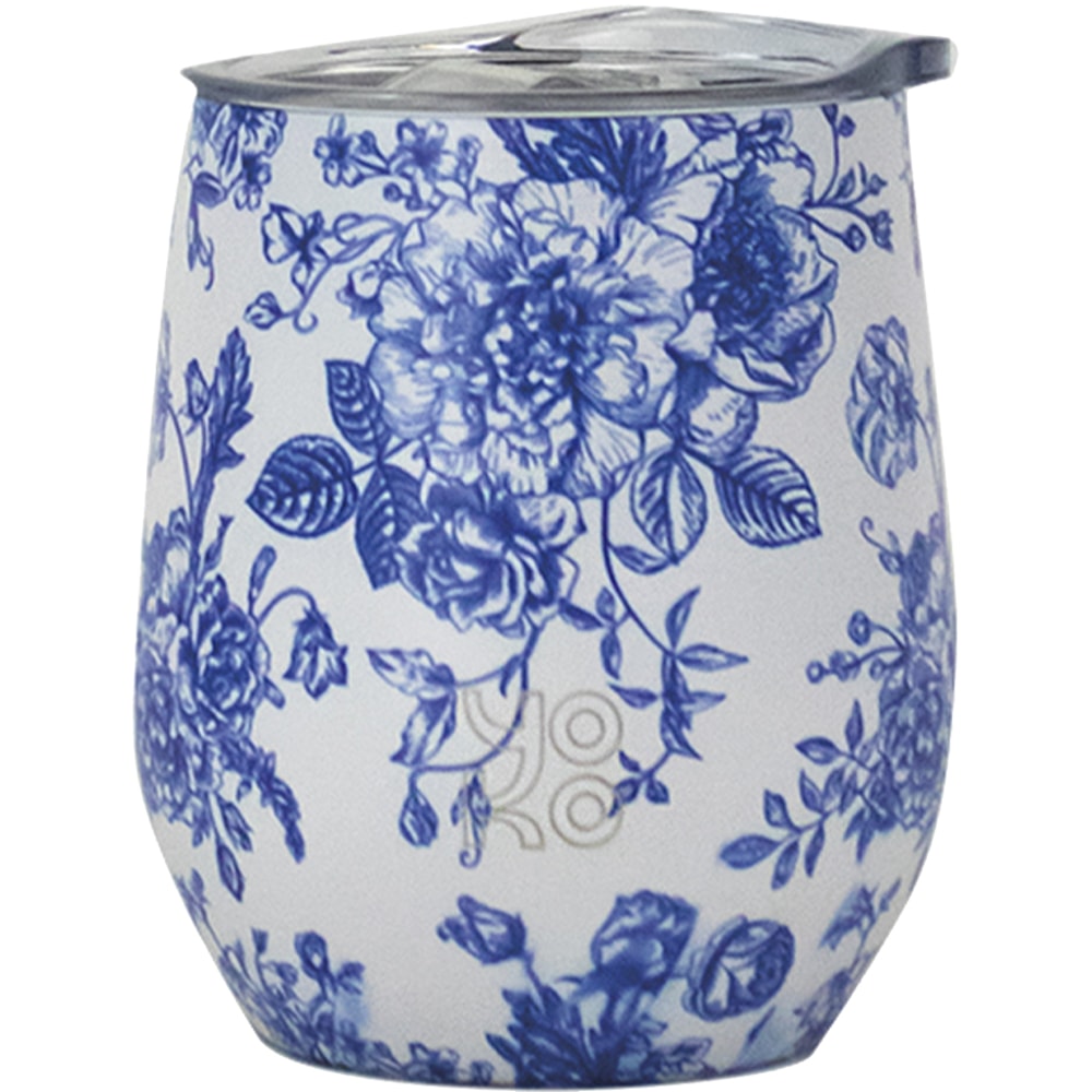 Mug isotherme avec couvercle - Toile de Jouy - Bleu - 250 ml