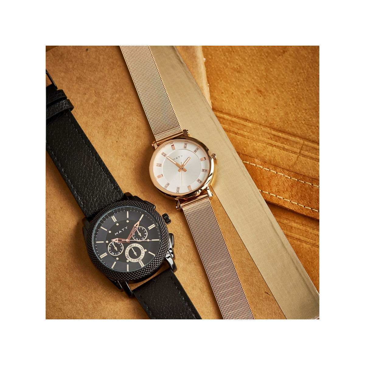 Montre femme acier dorée rose maille milanaise
