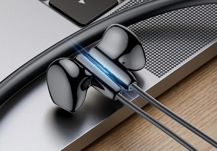 Kopfhörer mit Magnetischem Nackenband Wireless In-Ear Headset mit Bluetooth 5.3 / ENC Noise Reduction - Schwarz