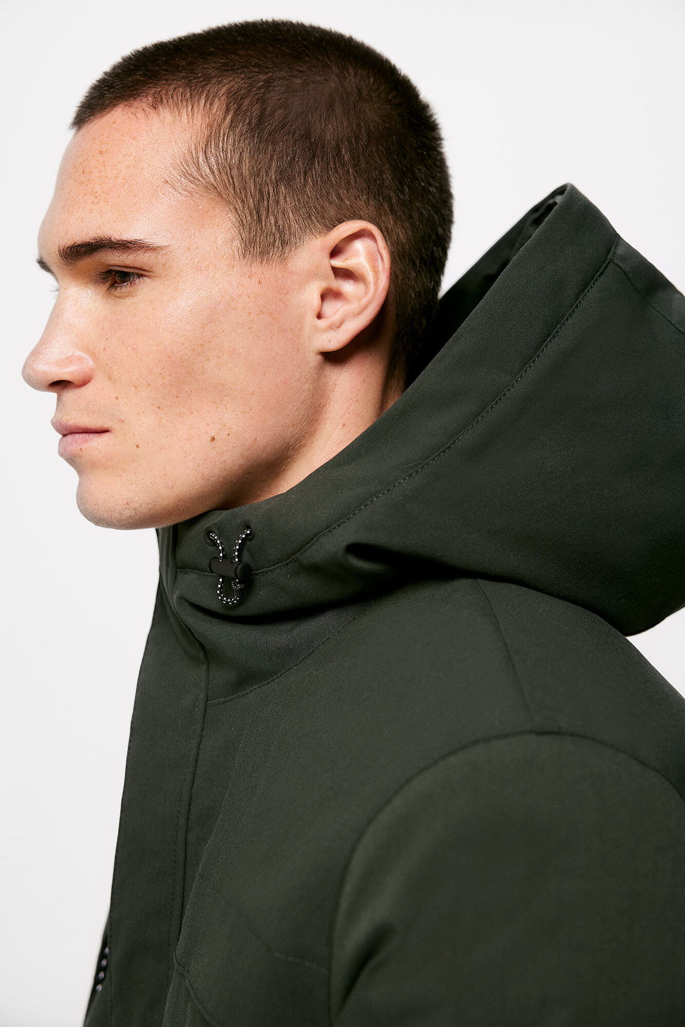 Parka técnica acolchoada em pele
