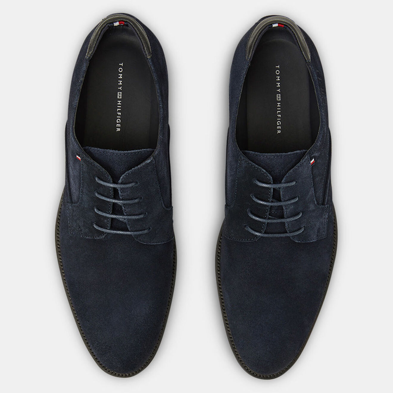 Tommy Hilfiger Derbies en Velours de Cuir Signature bleu marine