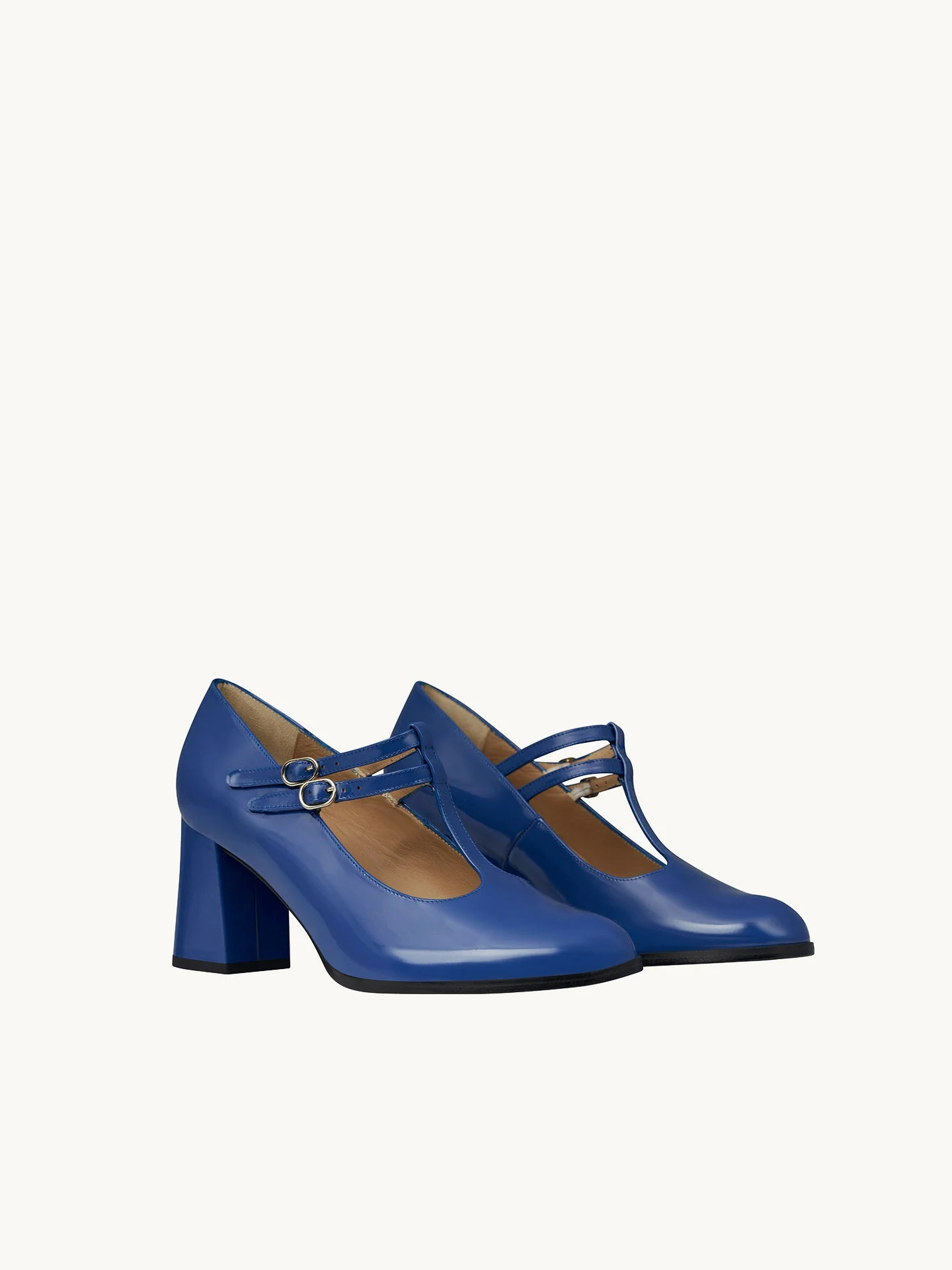 REY ROYAL BLUE - Babies salomés à talon en cuir verni | Bleu