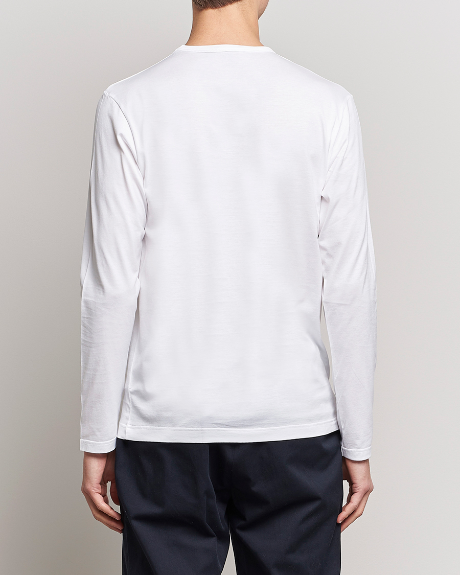 Sunspel Long Sleeve Crew Neck Cotton Tee White
