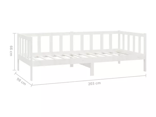 Lit de jour sans matelas blanc bois de pin massif 90x200 cm