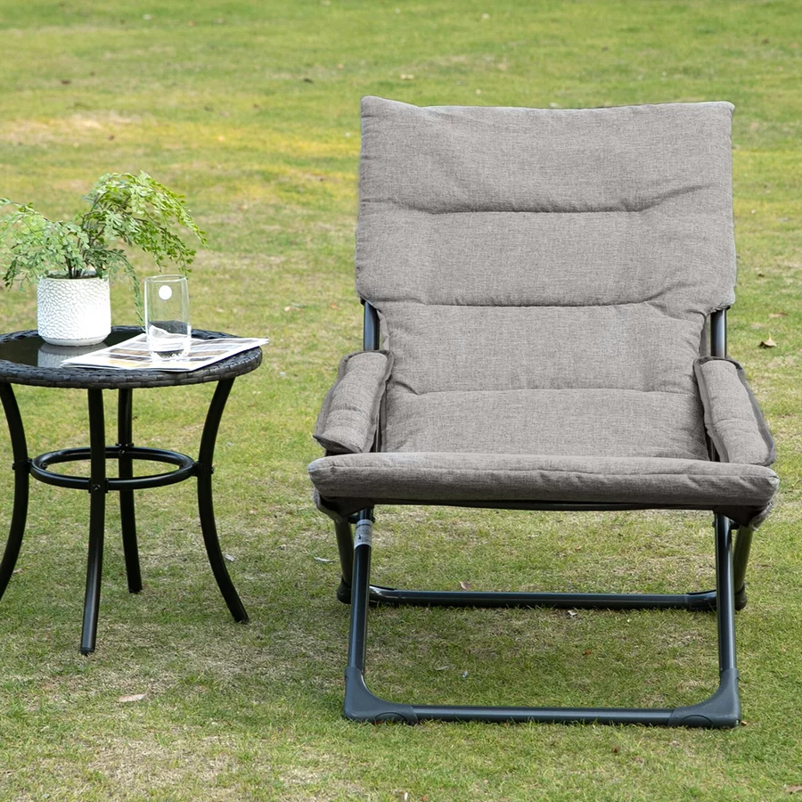 Outsunny Klappstuhl mit Auflage grau