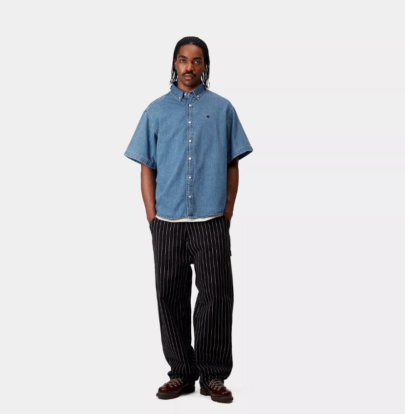 Carhartt WIP SS Lucas Shirt Blue Stone Washed