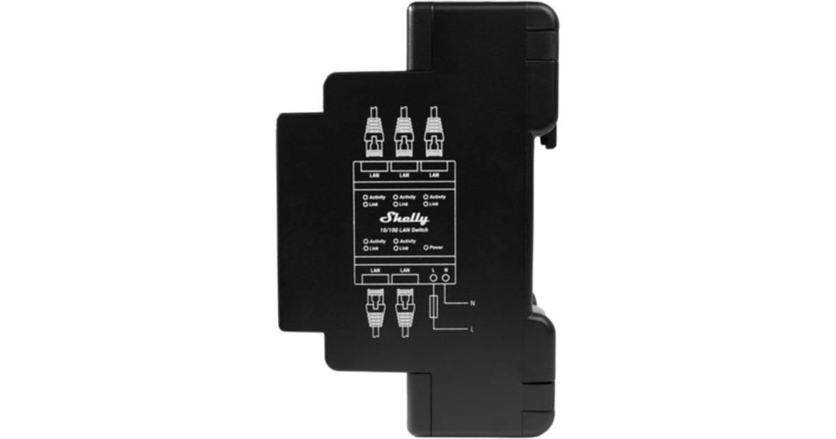 ShellyLan switch schakelaar  (Zwart)