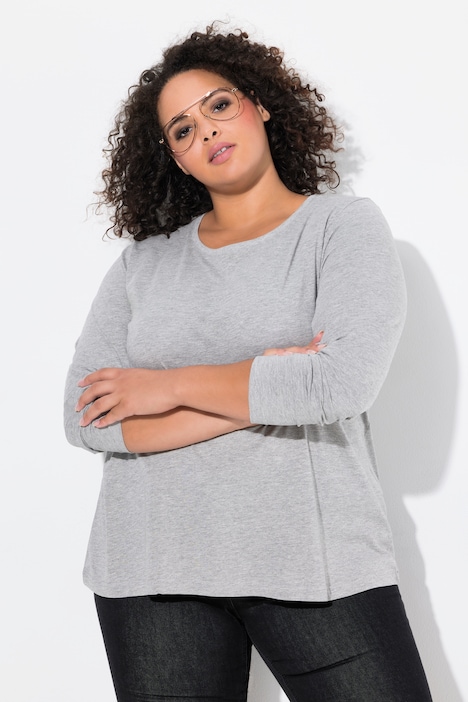 Shirt, Slim, Rundhalsausschnitt, Langarm