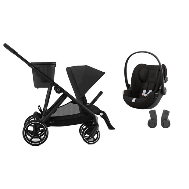 Poussette Duo GAZELLE S Noire Moon Black + CLOUD G i-Size Magic Black - CYBEX