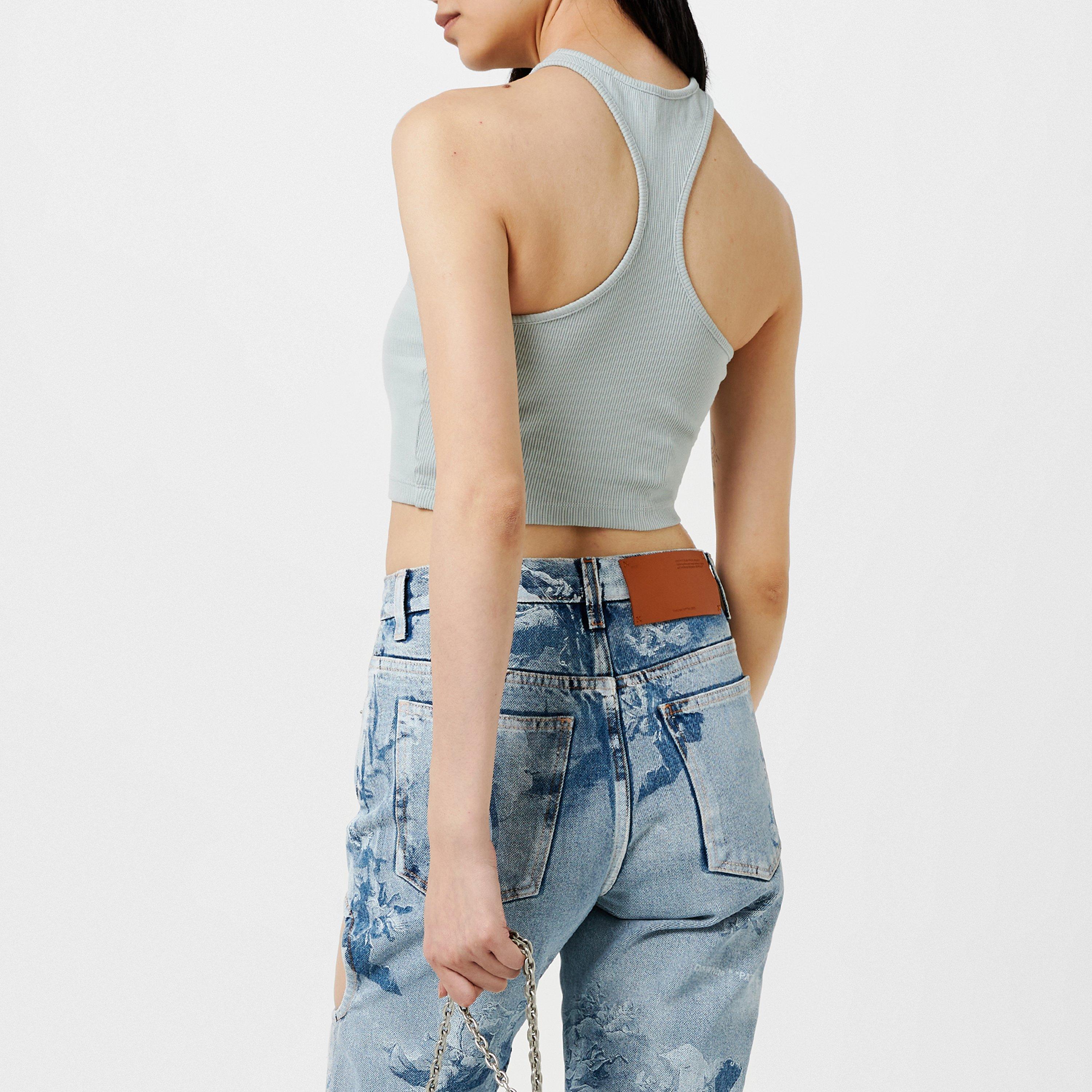 Off White Cropped Tank Top