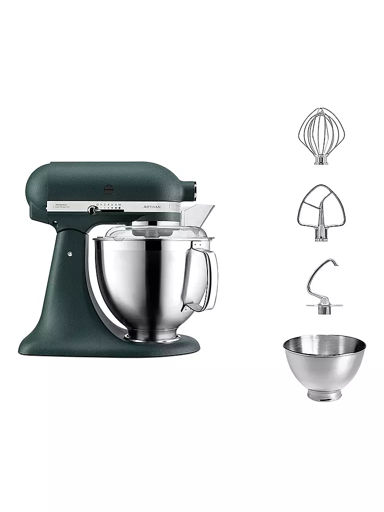 KITCHENAID Küchenmaschine Artisan 185 4,8l 300 Watt 5KSM185PSEBK (Pepple Palm) grün
