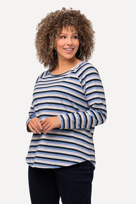 Shirt, Ringel, A-Linie, Rundhals, Langarm