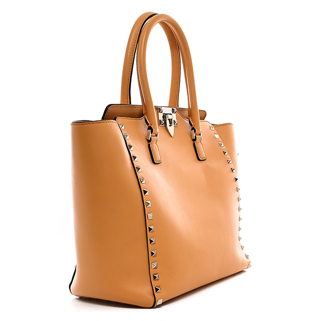 Valentino Sac cabas Rockstud en Cuir orange - Très bon état - L.26 cm