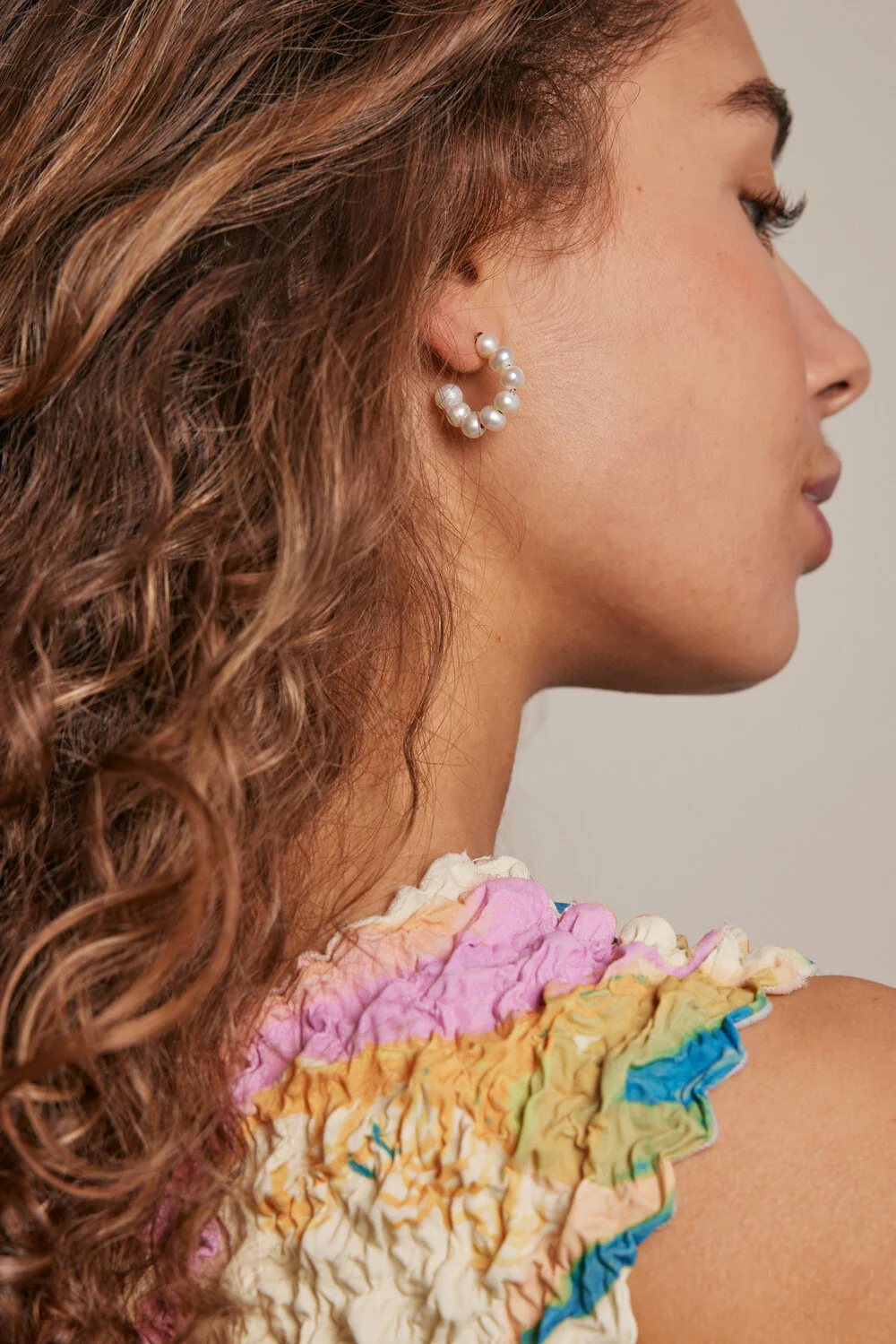 ENAMEL Copenhagen  Pearlie Chunky hoops - Pearl