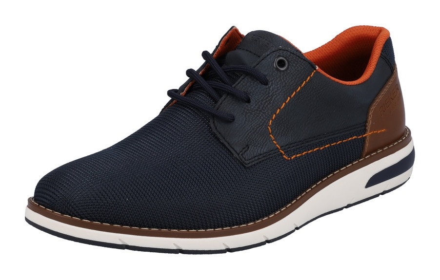 Rieker Sneaker  mit kontrastfarbener Ziernaht, Freizeitschuh, Halbschuh, Schnürschuh