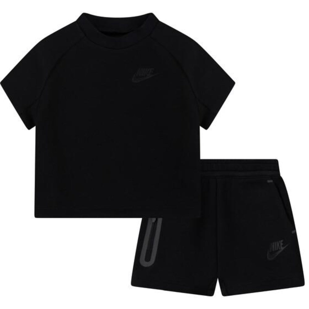 Køb NIKE Black Tech Fleece T-Shirt Shorts Sæt