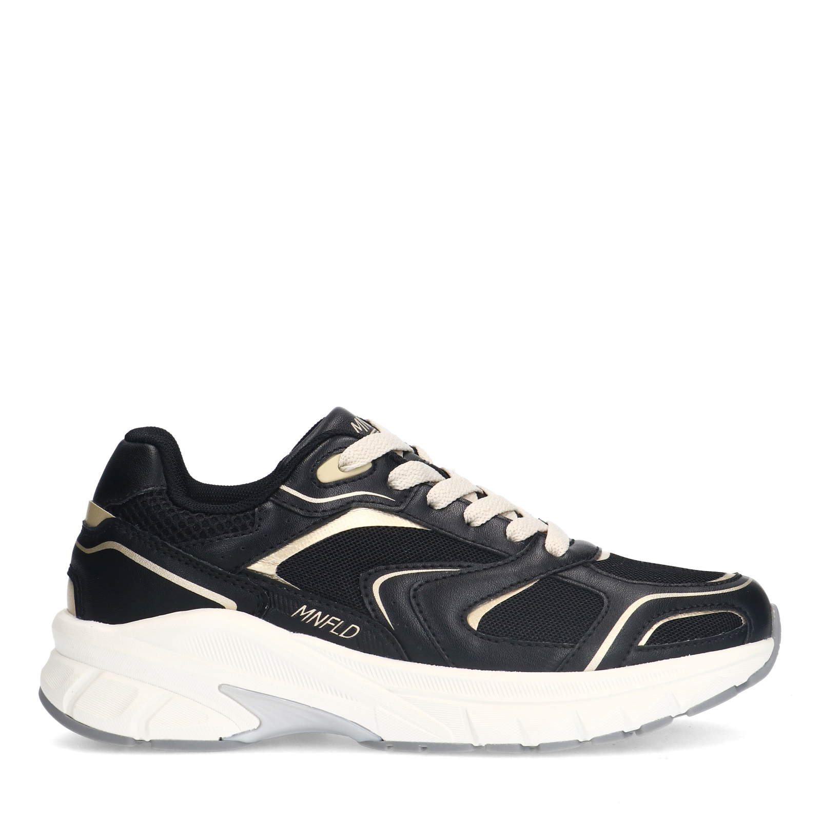 Zwarte sneakers met mesh details