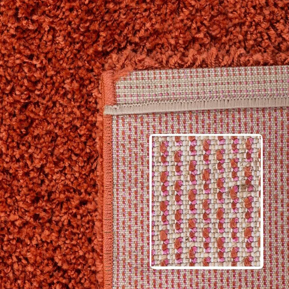 Basic Shaggy vloerkleed Terra / Oranje Hoogpolig - 200x290 CM