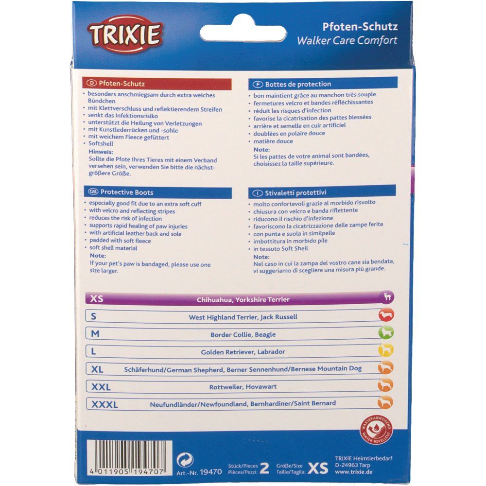 Trixie Pfotenschutz Walker Care Comfort XS