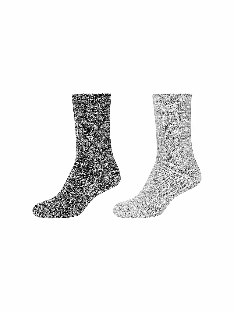 CAMANO Socken 2er Pkg. black mix grau