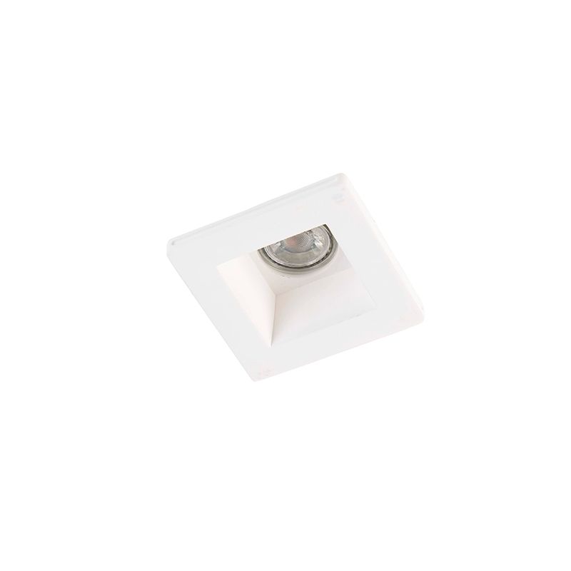 Set van 6 Inbouwspot wit 12cm vierkant - Gypsy Stucco