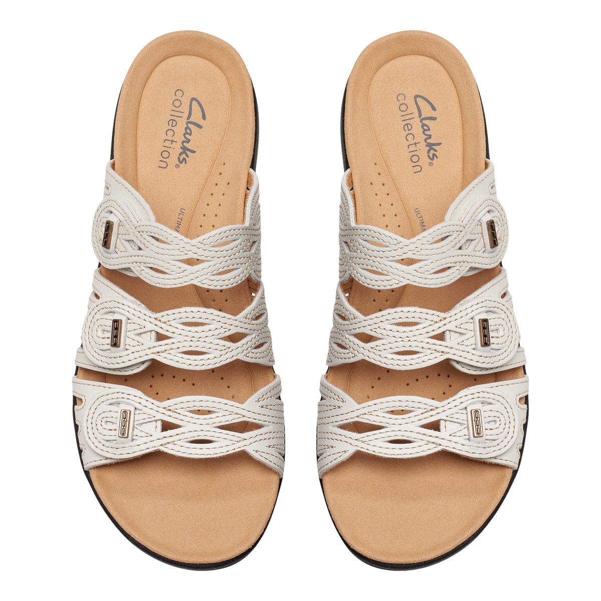 CLARKS-Laurieann_r-Sandales à glissière - Talon plat - Autre Blanc